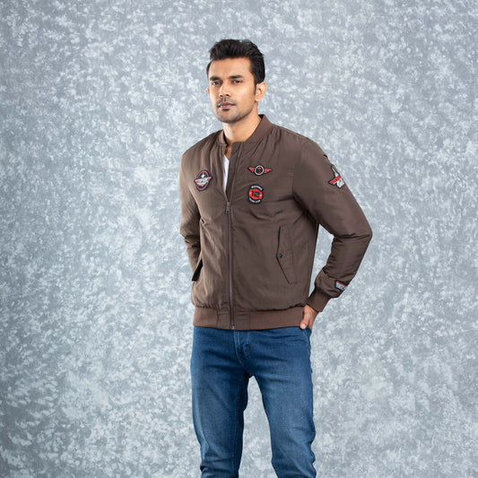 Mens Bomber- Seal Brown
