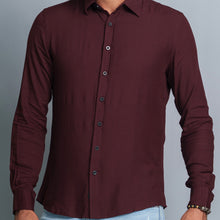 Load image into Gallery viewer, Mens Long Sleeve Shirt- Dark Maroon
