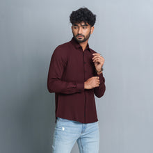 Load image into Gallery viewer, Mens Long Sleeve Shirt- Dark Maroon
