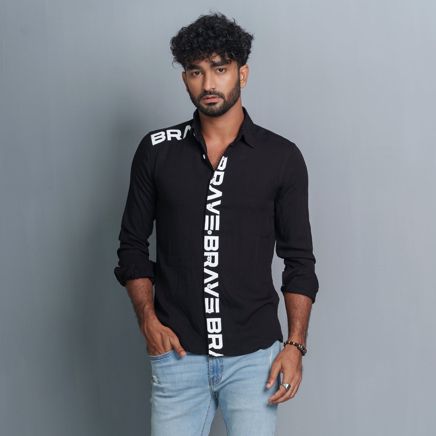 Mens Long Sleeve Shirt- Black