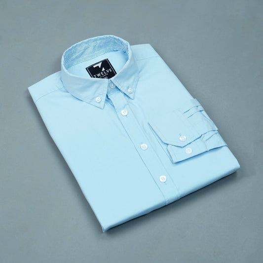 MENS LONG SLEEVE SHIRT- SKY BLUE