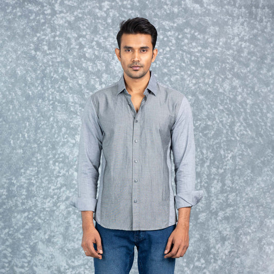 Mens Grey Chambray Shirt