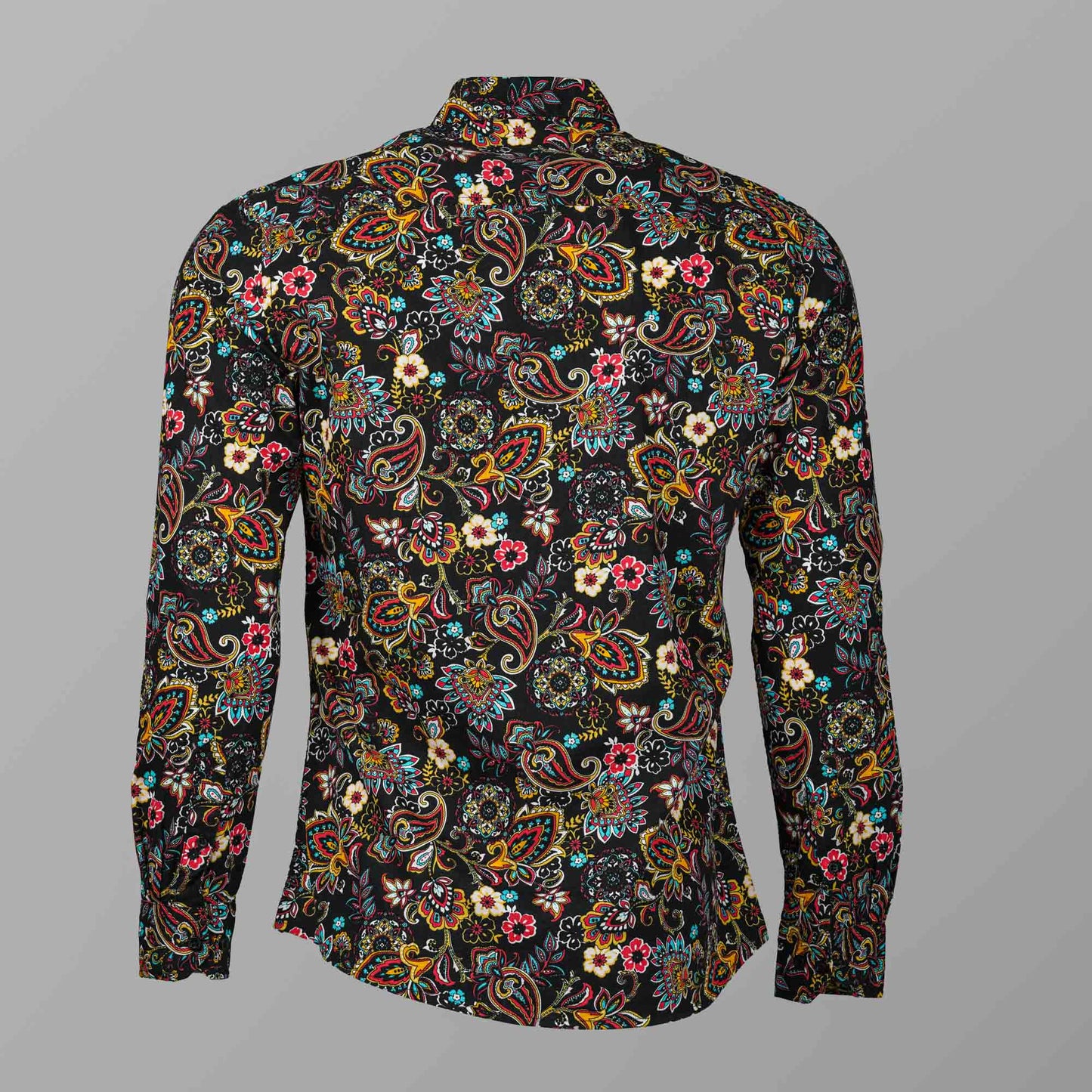 Mens Black & Yellow Printed Shirt