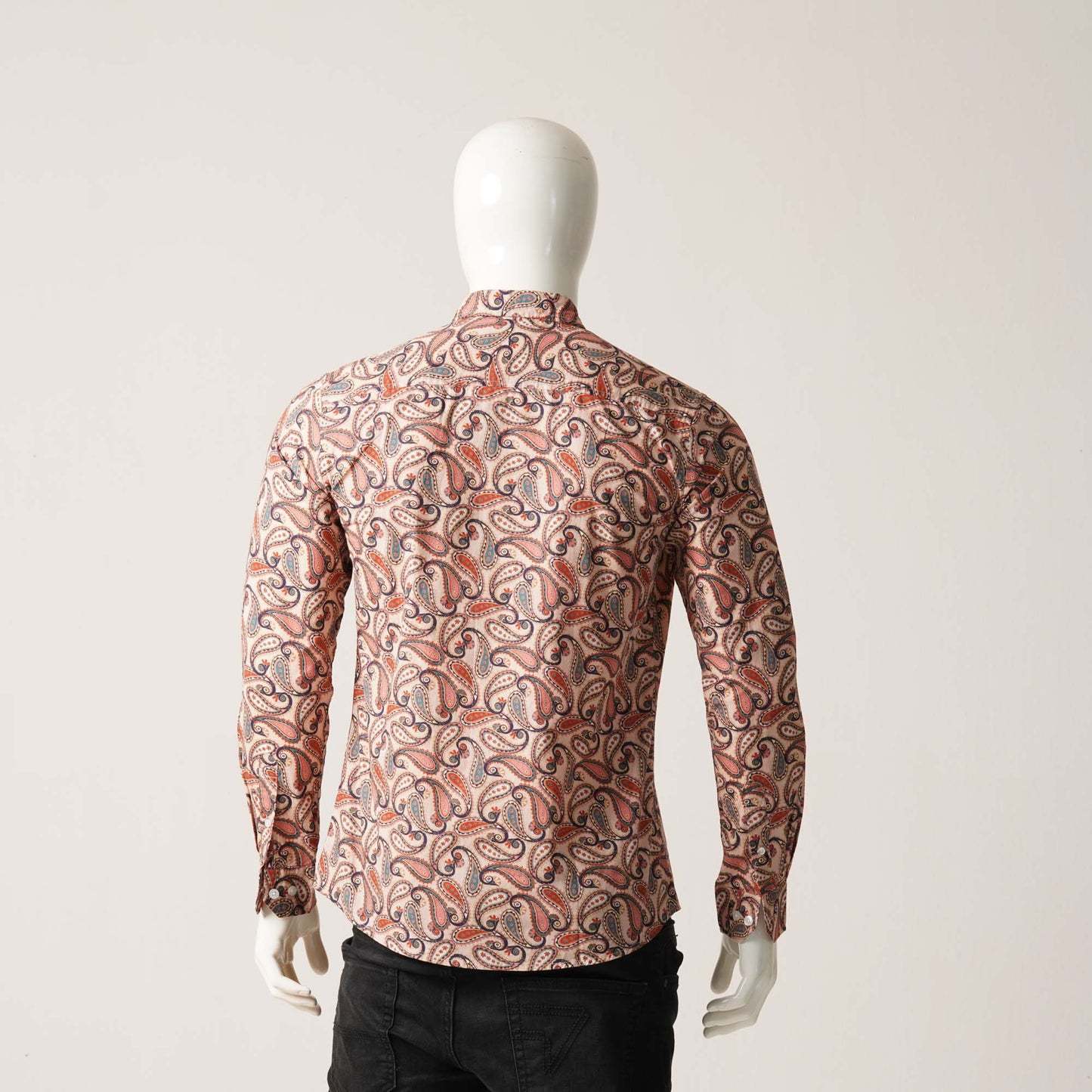 Mens Cream Blue L/S Shirt