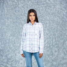 Load image into Gallery viewer, WOMENS LONG SLEEVE SHIRT-BLUE
