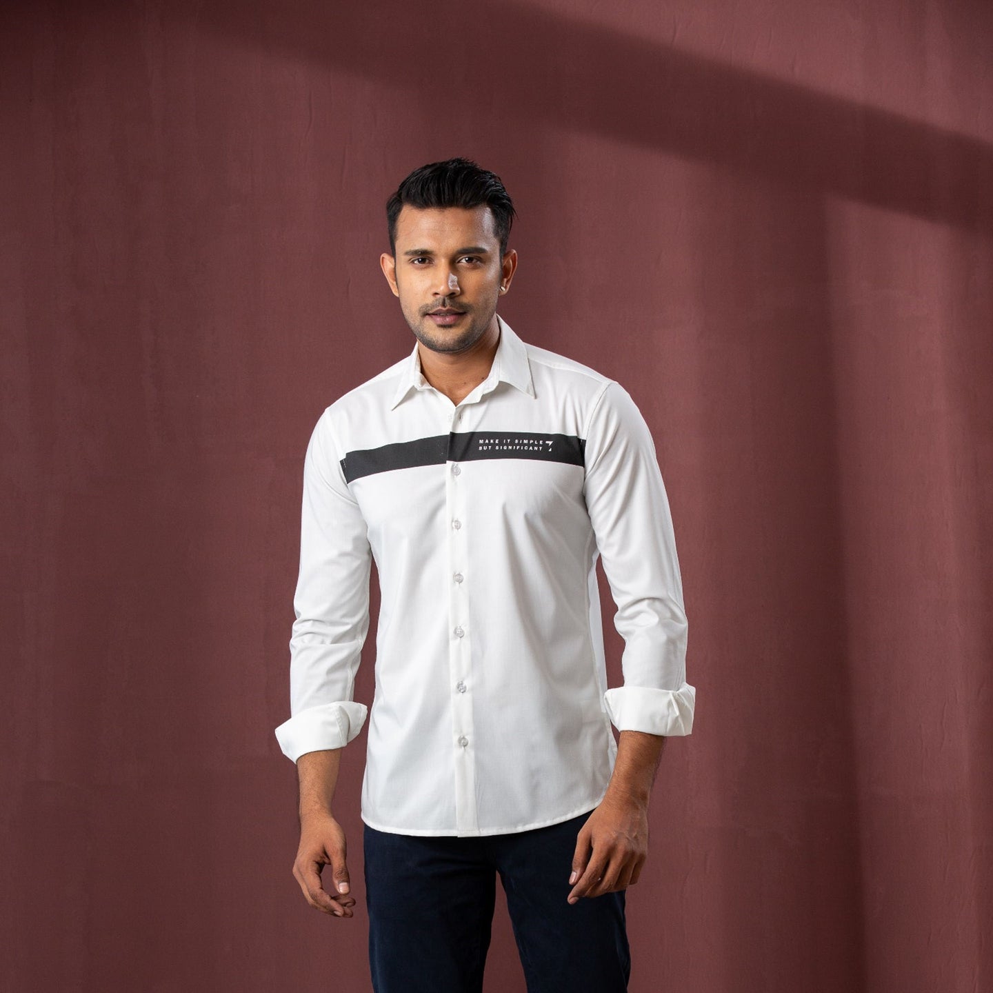 Men’s White Printed Shirt