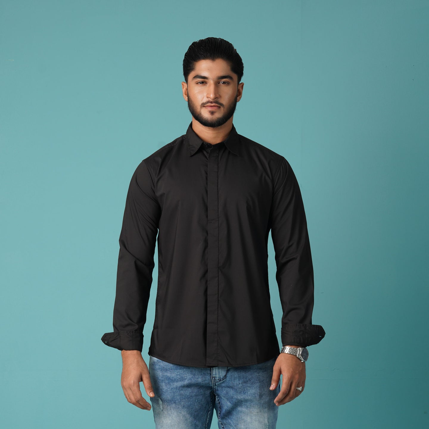 MENS L/S SHIRT-BLACK