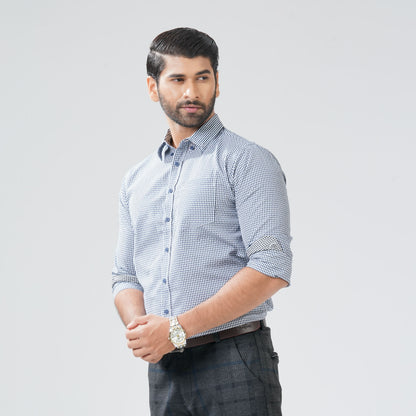 Mens Blue & White Shirt