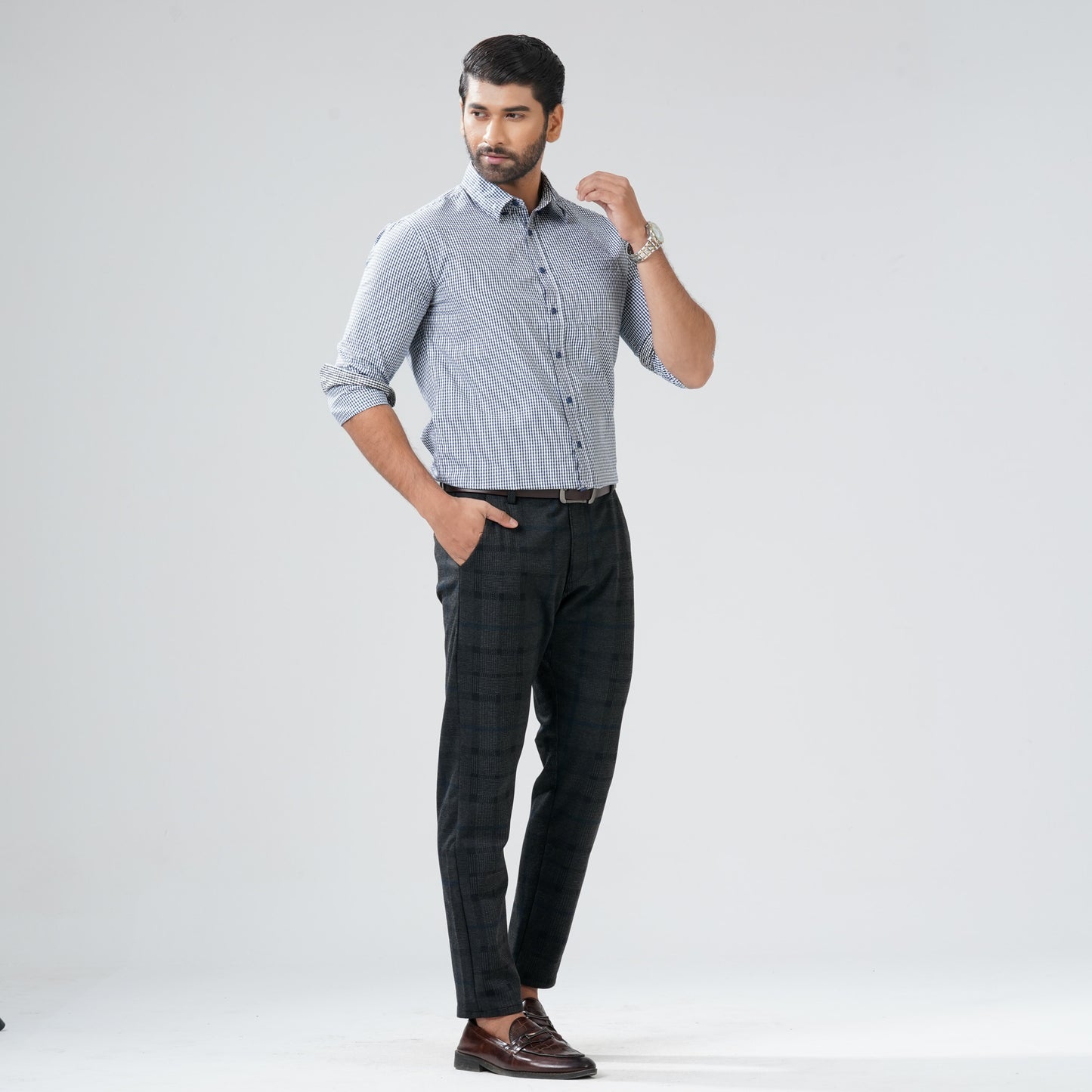 Mens Blue & White Shirt