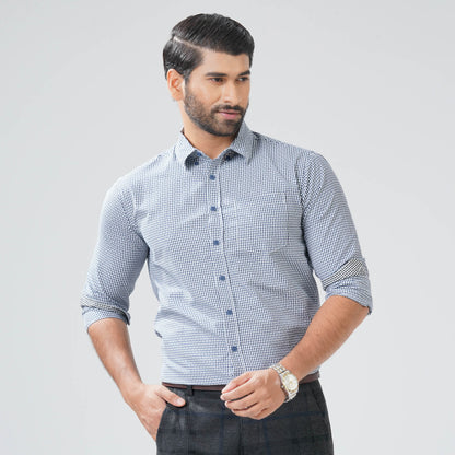 Mens Blue & White Shirt