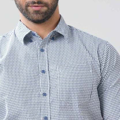 Mens Blue & White Shirt