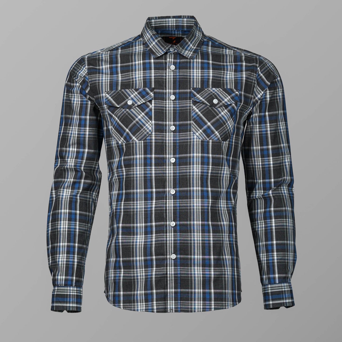 Mens Black & Blue Check Shirt