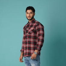 Load image into Gallery viewer, Men’s Red Black Check Shirt
