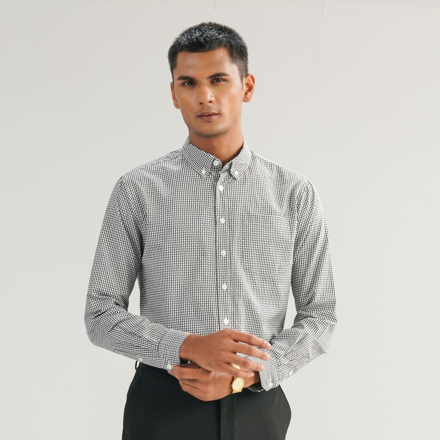 Mens Casual Black & White Shirt