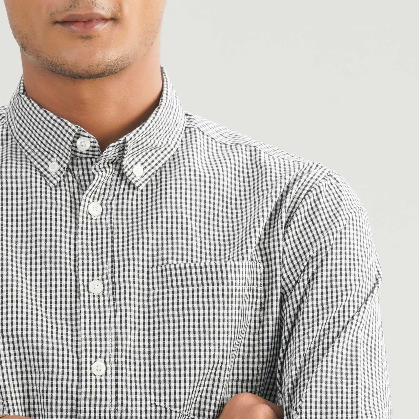 Mens Casual Black & White Shirt