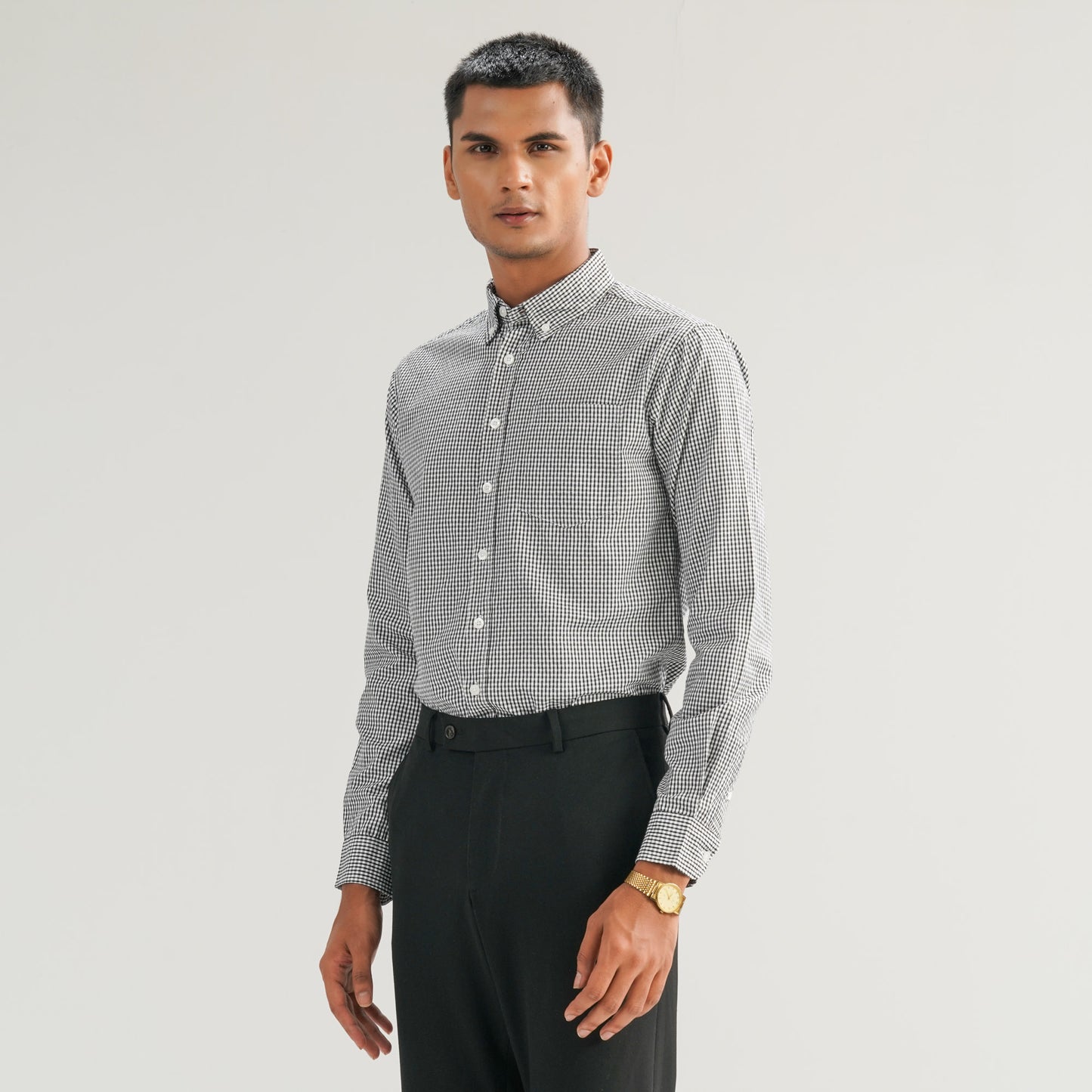 Mens Casual Black & White Shirt