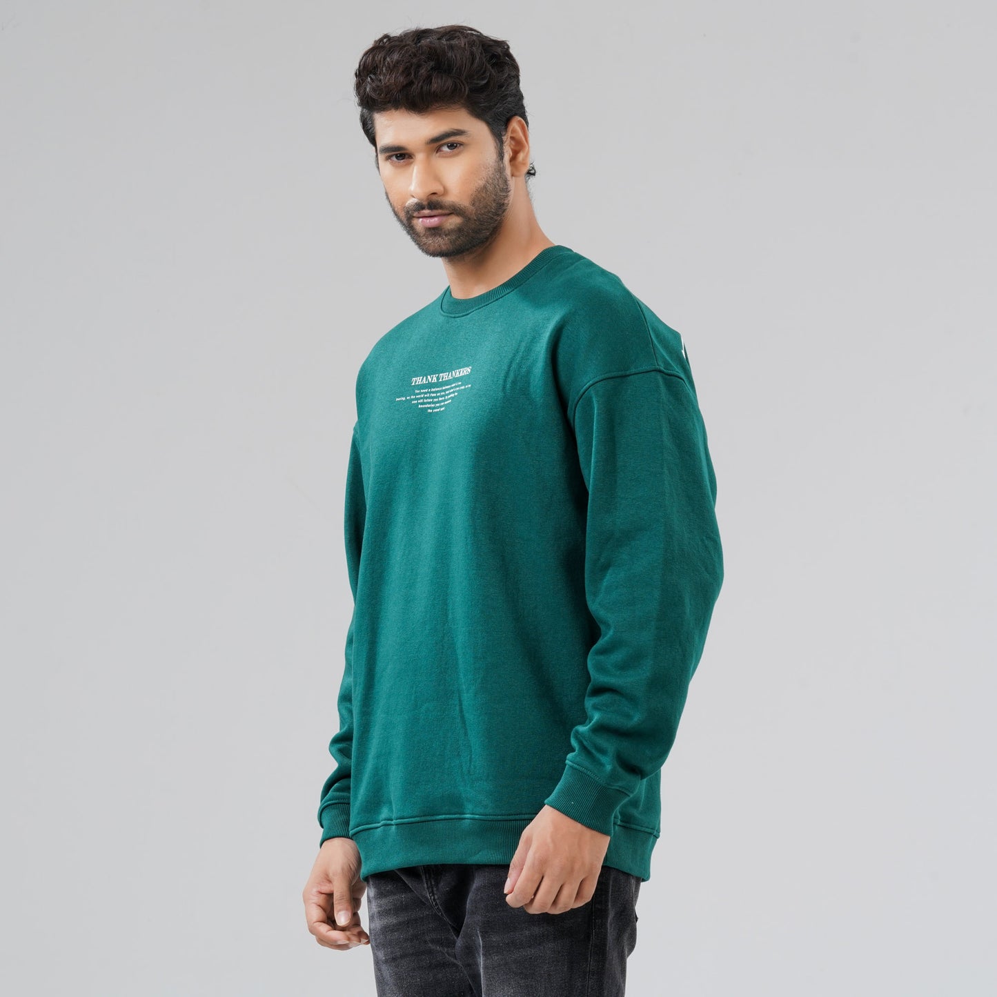 Mens Teal Green Sweat Shirt