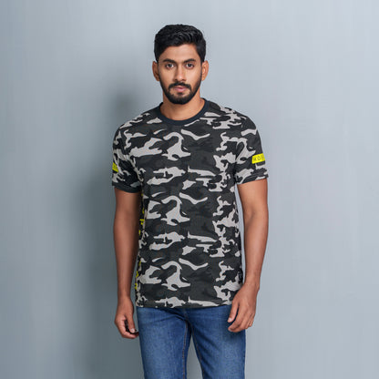 Mens T- Shirt- Black Camo