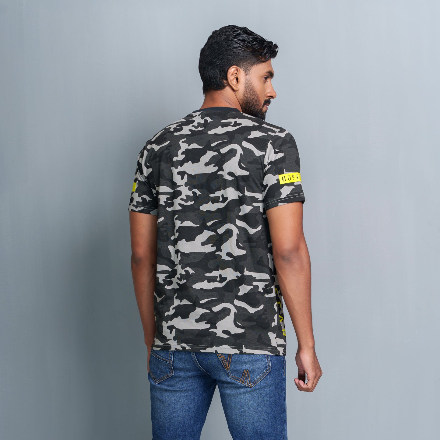 Mens T- Shirt- Black Camo