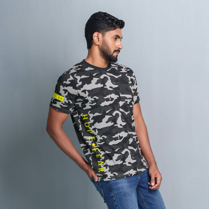 Mens T- Shirt- Black Camo