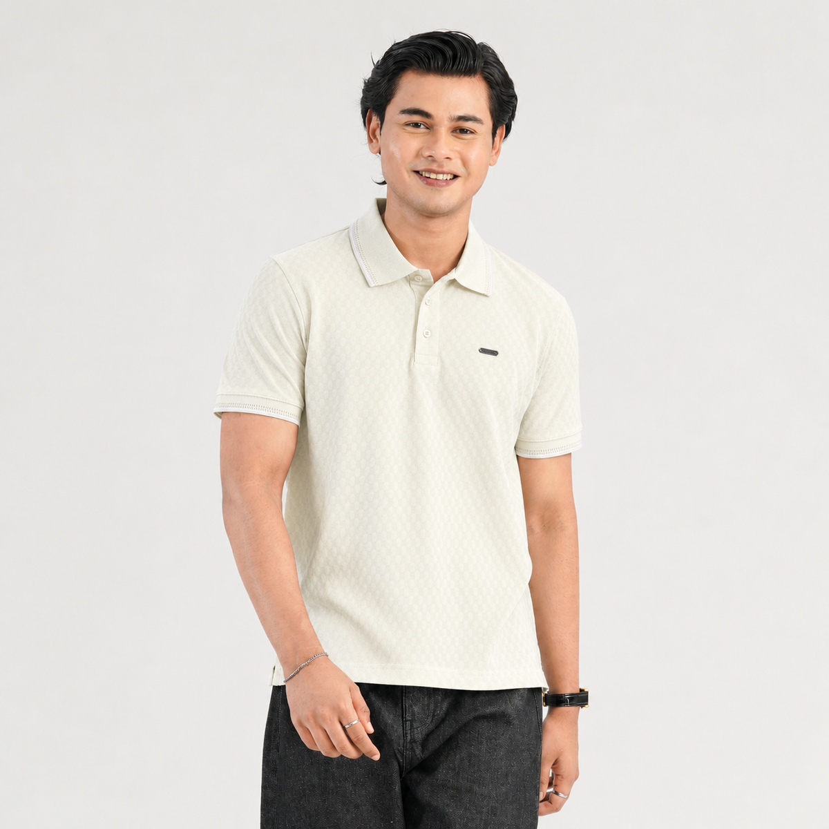 Mens Beige Polo