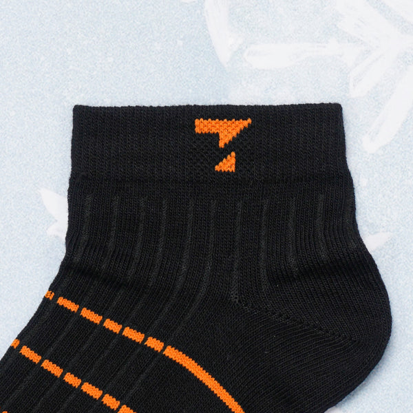 Black & Orange Cotton Socks