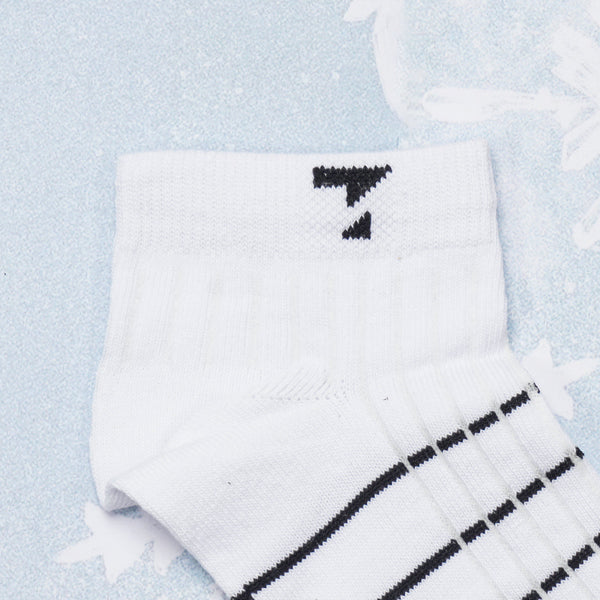 White & Black Cotton Socks