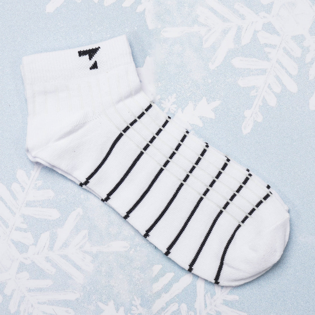 White & Black Cotton Socks