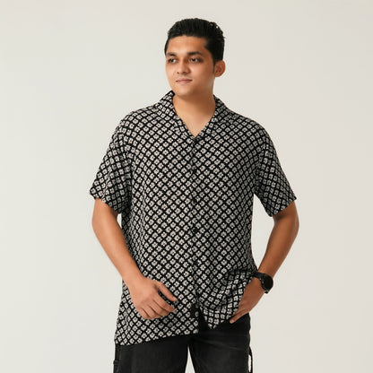 Mens Black Aop Casual Shirt