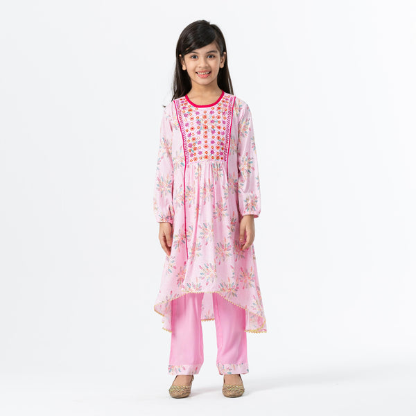 Girls Pink Ethnic Set