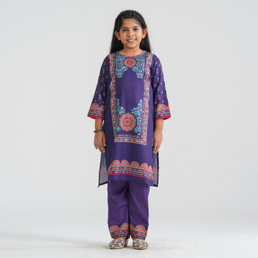 Girl's Blended Silk Two Piece Set