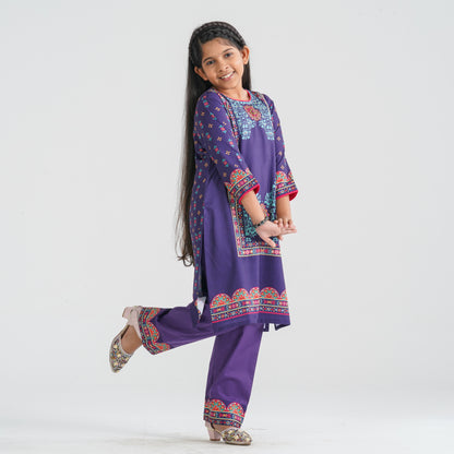 Girl's Blended Silk Two Piece Set