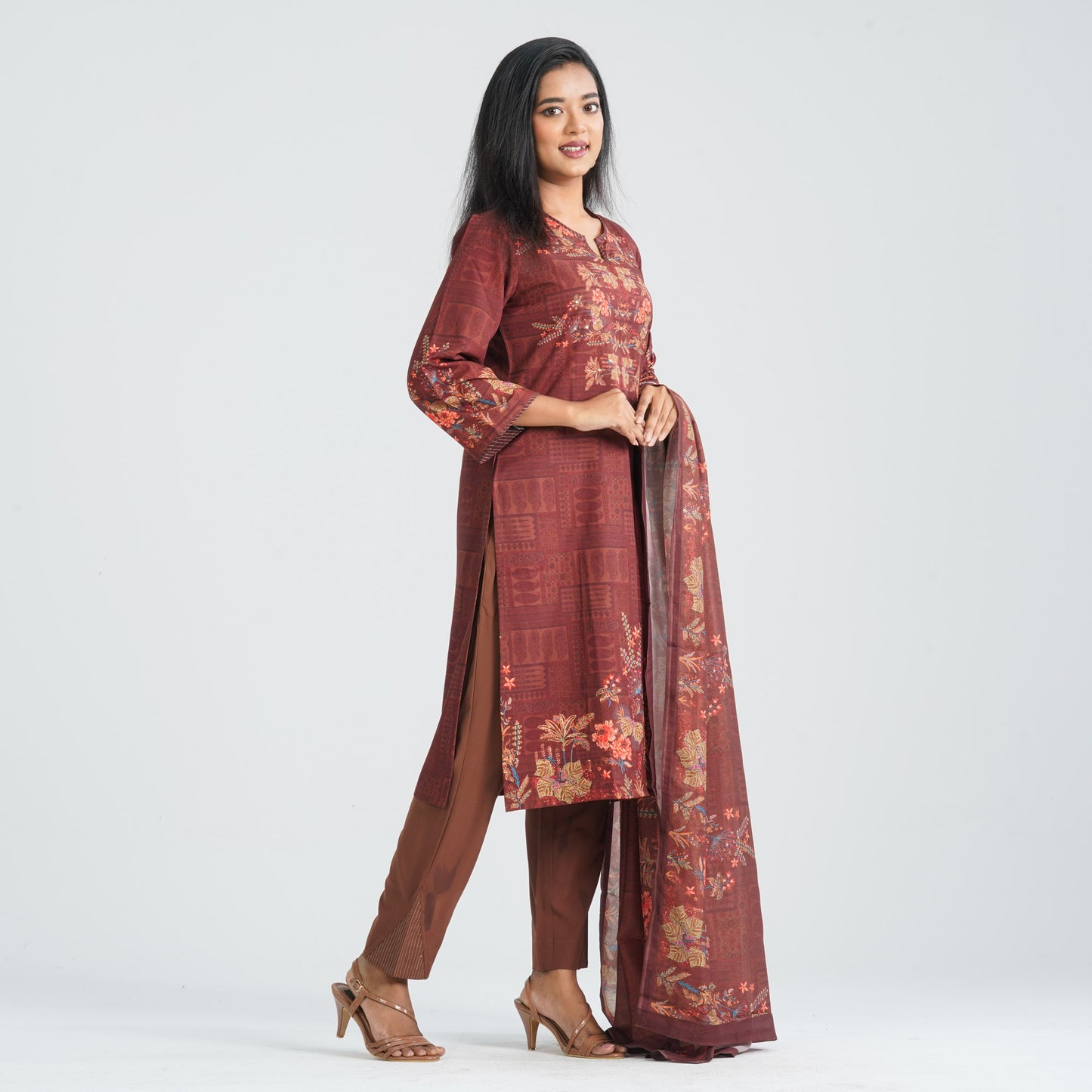 Women Blended Silk Three Piece Set