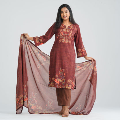 Women Blended Silk Three Piece Set