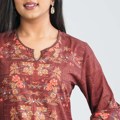 Women Blended Silk Three Piece Set