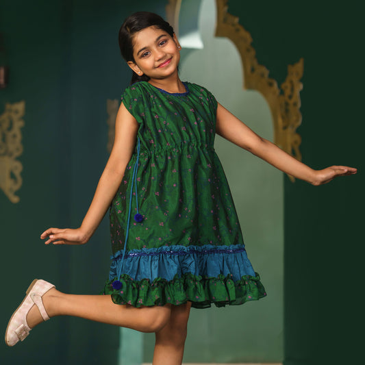 Girls Frock-Green