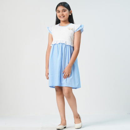 Girls Sky Blue Frock