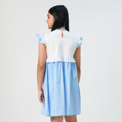 Girls Sky Blue Frock