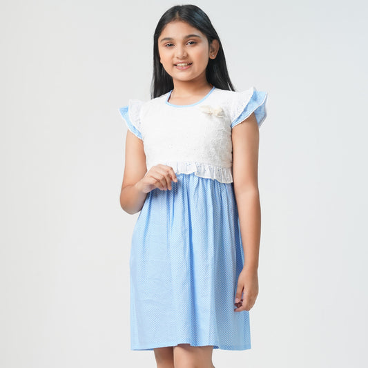 Girls Sky Blue Frock