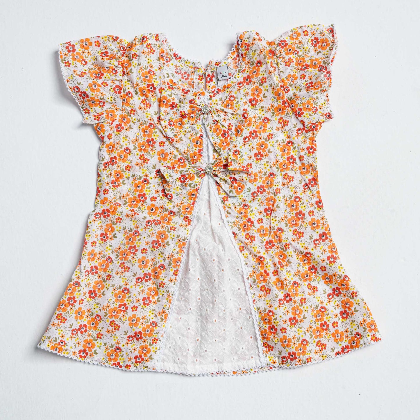 Newborn Orange Cotton Frock