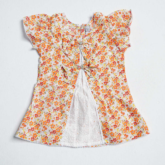 Newborn Orange Cotton Frock