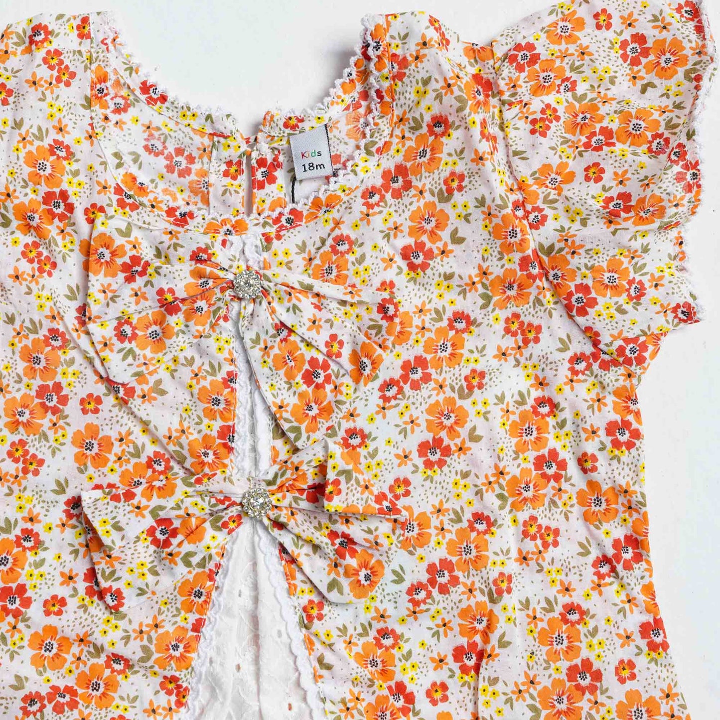 Newborn Orange Cotton Frock