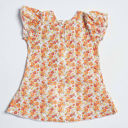 Newborn Orange Cotton Frock