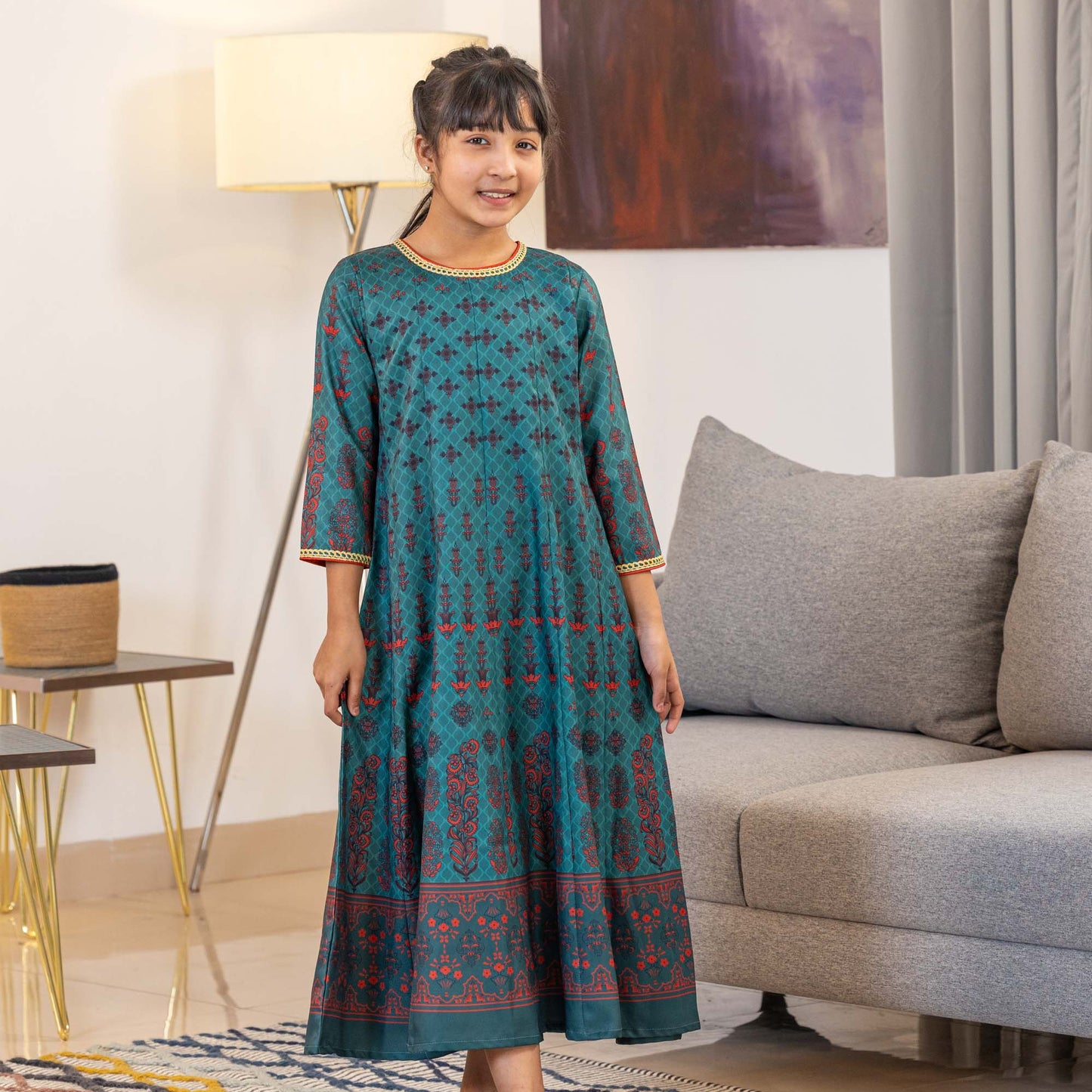 GIRLS GOWN-GREEN
