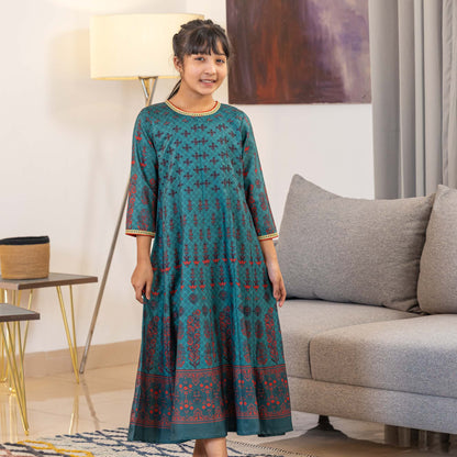 GIRLS GOWN-GREEN