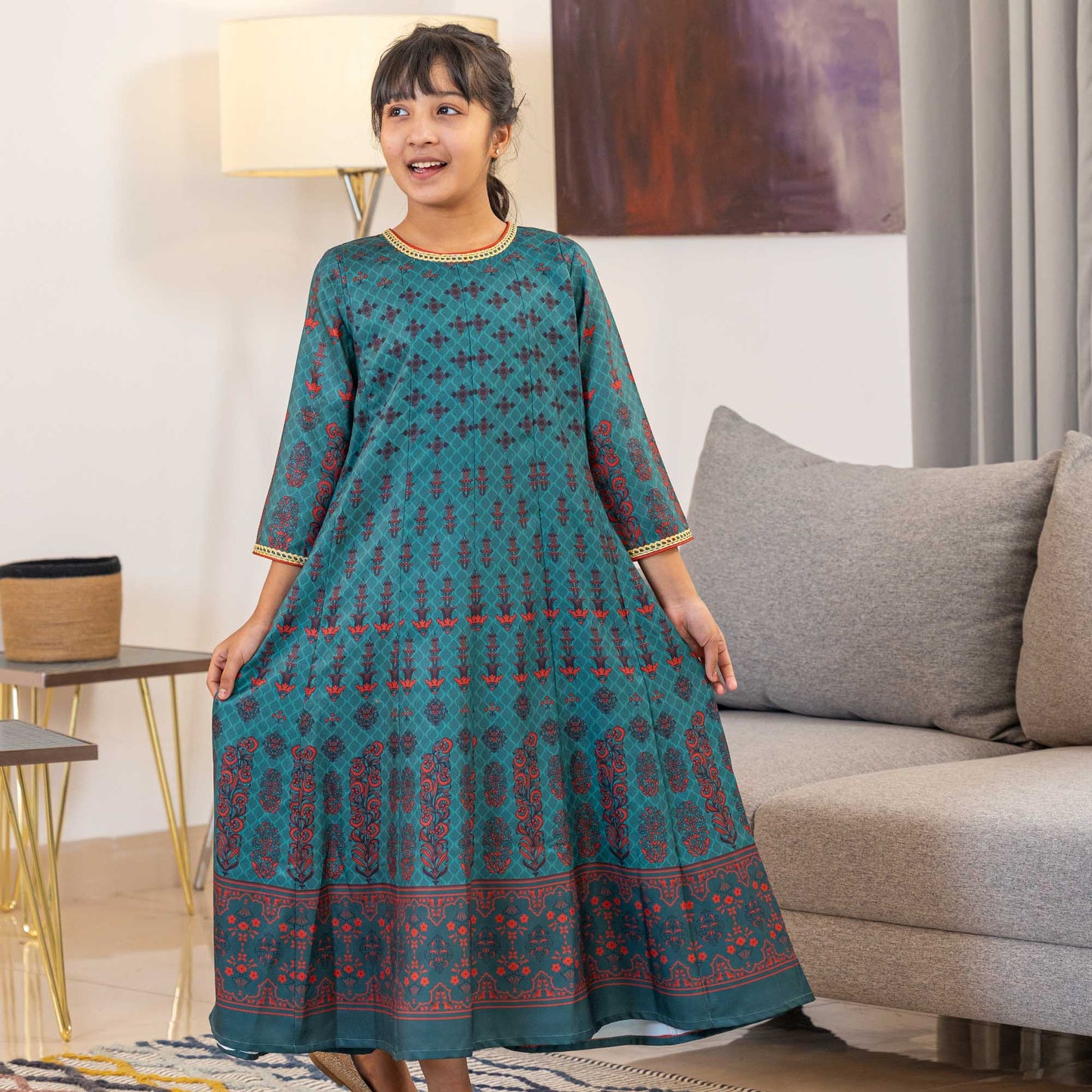 GIRLS GOWN-GREEN