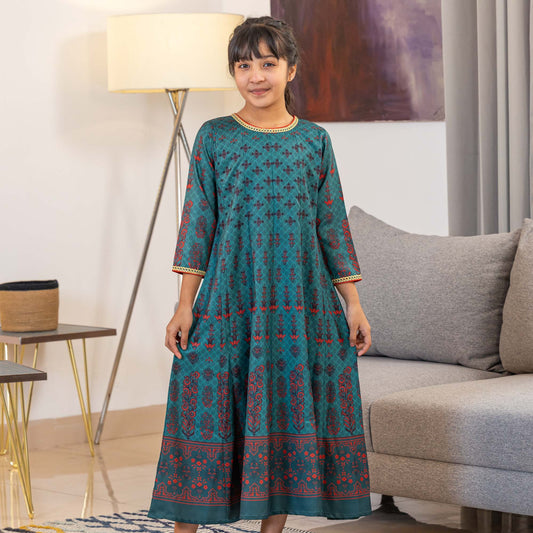 GIRLS GOWN-GREEN