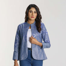 Load image into Gallery viewer, Women&#39;s Blue Ethnic Jacket
