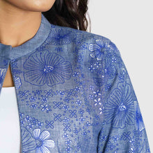 Load image into Gallery viewer, Women&#39;s Blue Ethnic Jacket
