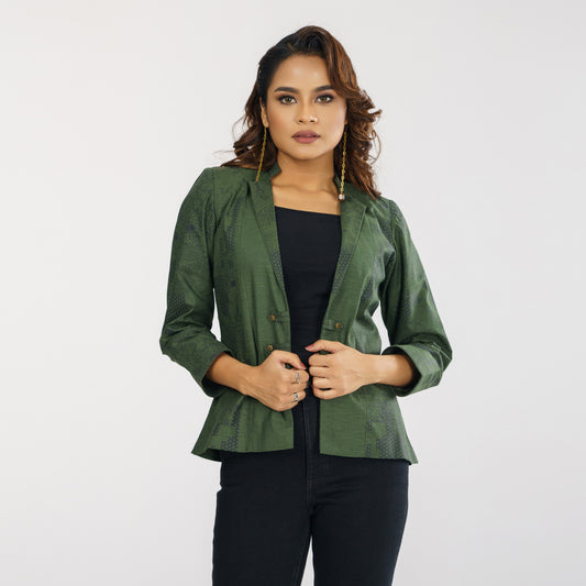 Womens Green Ethnic Jacket